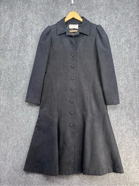 VTG Vera Maxwell Black Victorian Goth Witchycore Suede Princess Coat Women’s S